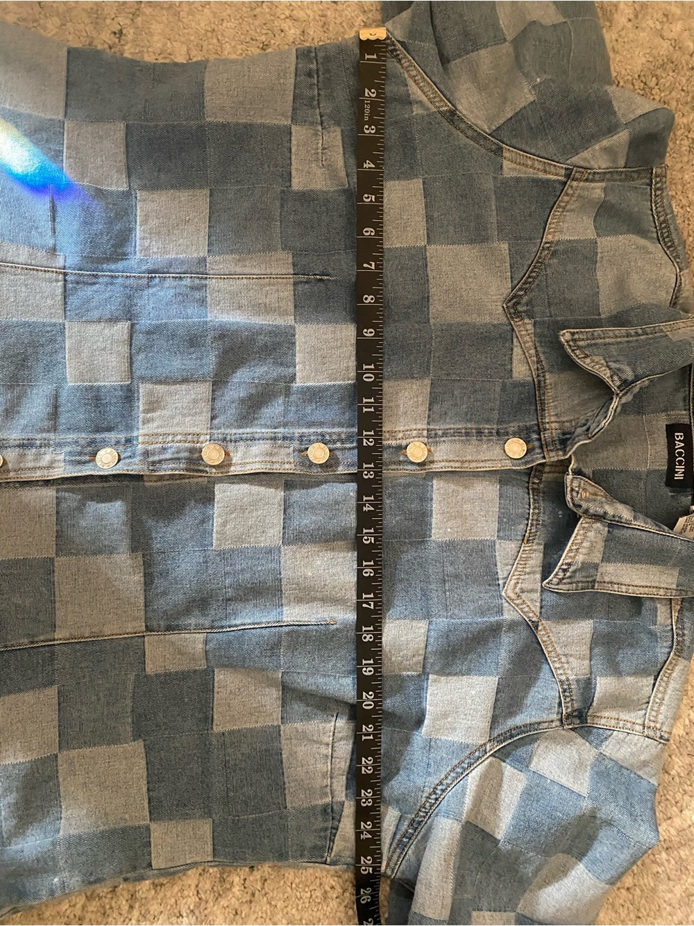 Baccini Vintage Patchwork Denim Shirt Jacket Size 22, 90’s Y2K - Picture 5 of 6